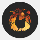 Herbsaison Halloween-Hühnerkostüm Runder Aufkleber (Vorderseite)