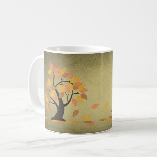 Herbst (秋) Fall Tree Blätter Tasse (Vorderseite Links)