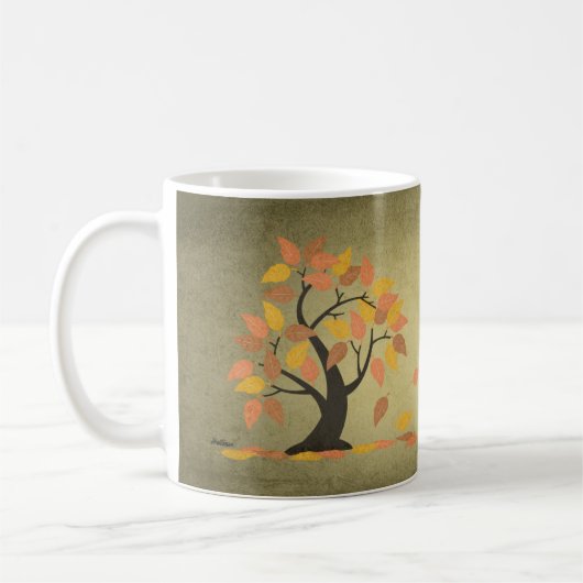 Herbst (秋) Fall Tree Blätter Tasse (Links)