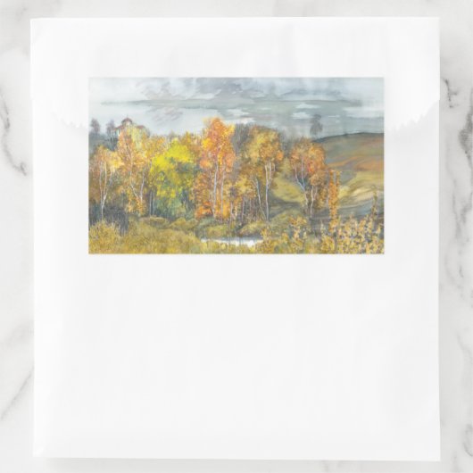 Herbst 300 rechteckiger aufkleber (Tasche)