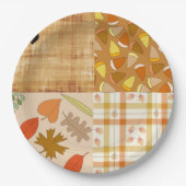 Herbst 4 Ecken 1 Design Dinner Plate Pappteller (Vorderseite)