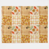Herbst 4 Ecken 1 Design Fleecedecke (Vorderseite (Horizontal))