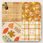 Herbst 4 Ecken 1 Design Getränkeuntersetzer (Vorderseite)