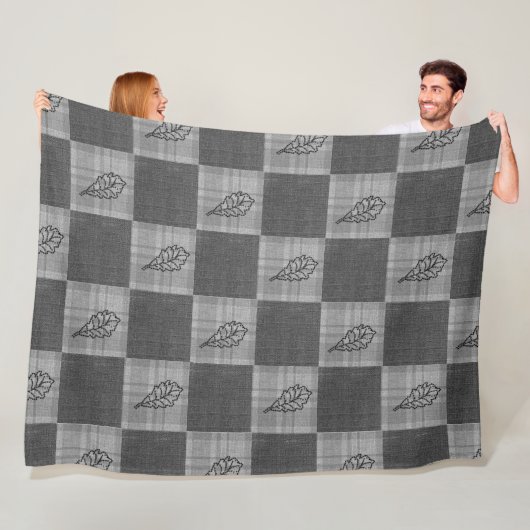 Herbst 4 Ecken Designs Gray Tones Fleecedecke (Beispiel)