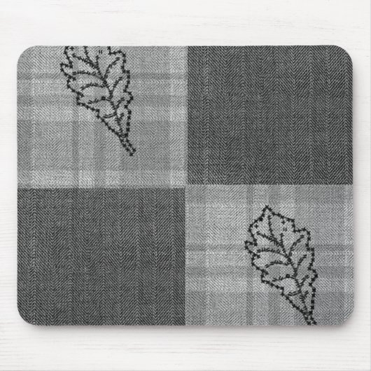 Herbst 4 Ecken Grau Tones Mousepad (Vorne)