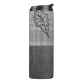 Herbst 4 Ecken Grau Tones Thermosbecher (Nach links gedreht)