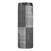 Herbst 4 Ecken Grau Tones Thermosbecher (Rückseite)