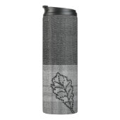 Herbst 4 Ecken Grau Tones Thermosbecher (Nach rechts gedreht)
