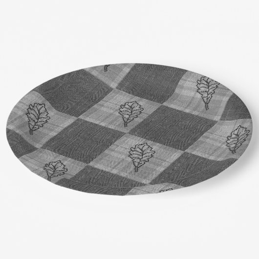 Herbst 4 Ecken Gray Tones Abendessen Plate Pappteller (Schrägansicht)