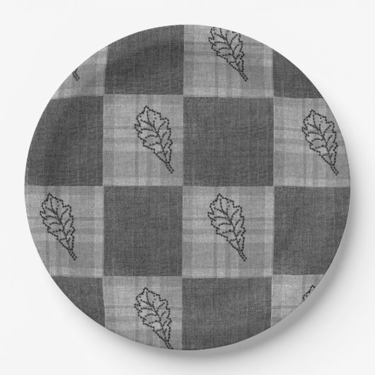 Herbst 4 Ecken Gray Tones Abendessen Plate Pappteller (Vorderseite)