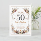 Herbst 50. Geburtstag Einladung (Stehend Vorderseite)