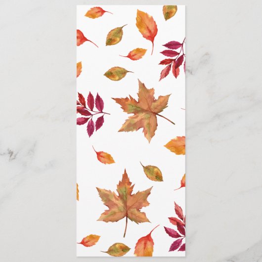 Herbst-Abendmenü Menükarte (Rückseite)