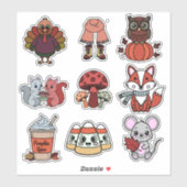 🍂 Herbst-Abenteuer-Sticker-Pack Aufkleber (Blatt)