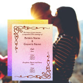 Herbst Abstrakt Shimmer Farben Rosa Lila Hochzeit Einladung