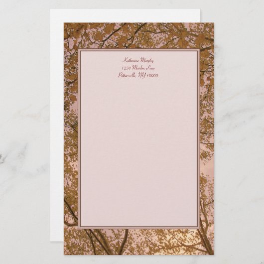 Herbst-Abstrakt-Stationierung Briefpapier (Vorne/Hinten)