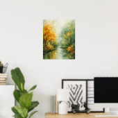Herbst Abstrakt Wasserfarben Kunst Poster (Heimbüro)