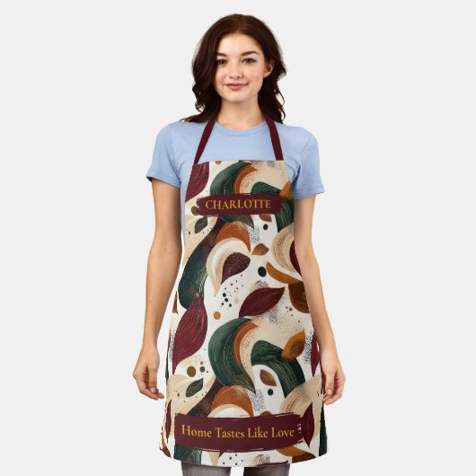 Herbst Abstrakte Blätter Schürze mit Individuelle (Getragen)