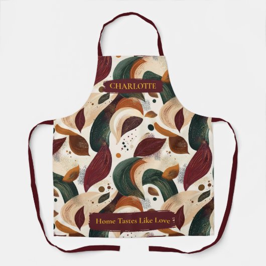 Herbst Abstrakte Blätter Schürze mit Individuelle (Vorderseite)