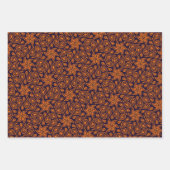 Herbst Abstrakte Blume Paisley Muster Orange Fall Geschenkpapier Set (Vorderseite 2)