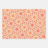 Herbst Abstrakte Blume Paisley Muster Orange Fall Geschenkpapier Set (Vorderseite)