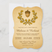 Herbst-Acorn-Eiche-Blätter Wreath Wedding Einladun Einladung (Vorderseite)