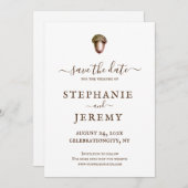 Herbst-Acorn Save the Date Einladung (Vorne/Hinten)