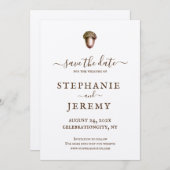 Herbst-Acorn Save the Date Einladung (Vorne/Hinten)