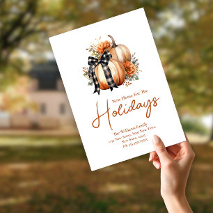 Herbst Adressänderung Neues Zuhause für die Feiert Postkarte