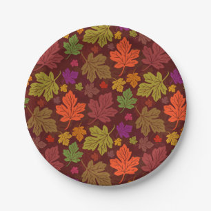 Herbst-Ahorn-Blätter-Fall-Party-Muster Pappteller