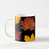 Herbst-Ahorn-Blätter schwarz Kaffeetasse (Links)