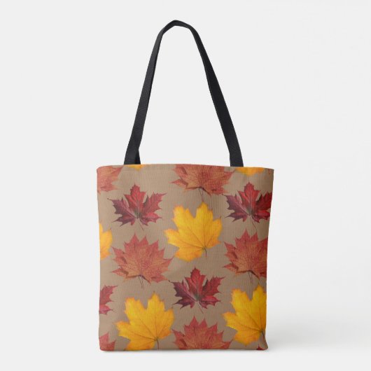 Herbst Ahorn Blätter Tote Tasche (Rückseite)