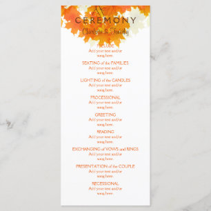 Herbst-Ahorn verlässt Hochzeits-Programm Programm