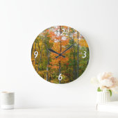 Herbst-Ahornbäume Herbstfotografie Große Wanduhr (Zuhause)