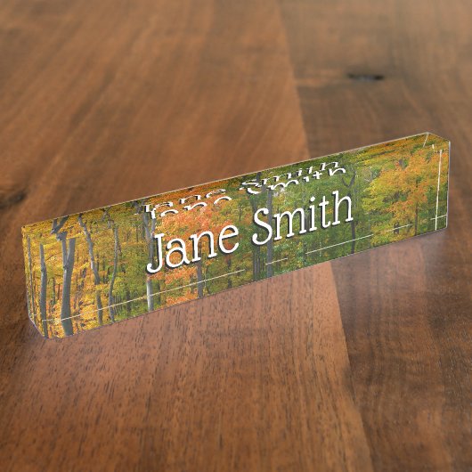 Herbst-Ahornbäume Herbstfotografie Namensplakette (Seite)