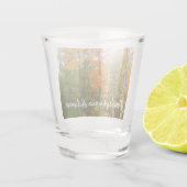 Herbst-Ahornbäume Herbstfotografie Schnapsglas (Rückseite)