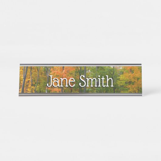 Herbst-Ahornbäume Herbstfotografie Schreibtischnamensplakette (Vorderseite )