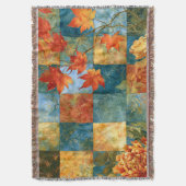 Herbst-Ahornblatt-Botanischer Patchwork Decke (Vorderseite Vertikal)