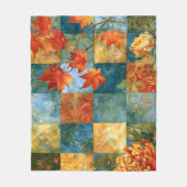 Herbst-Ahornblatt-Botanischer Patchwork Fleecedecke (Vorderseite)