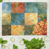 Herbst-Ahornblatt-Botanischer Patchwork Geschirrtuch (Gefaltet)
