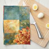 Herbst-Ahornblatt-Botanischer Patchwork Geschirrtuch (Viertel Falte)