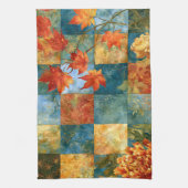 Herbst-Ahornblatt-Botanischer Patchwork Geschirrtuch (Vertikal)