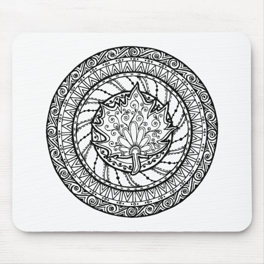 Herbst-Ahornblatt-Gekritzel Mousepad (Vorne)