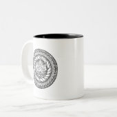 Herbst-Ahornblatt-Gekritzel Zweifarbige Tasse (Vorderseite Links)