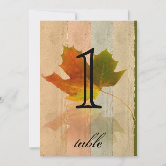 Herbst-Ahornblatt-Jubiläums-Tischnummer Einladung (Vorderseite)