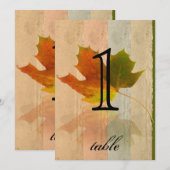 Herbst-Ahornblatt-Jubiläums-Tischnummer Einladung (Vorne/Hinten)