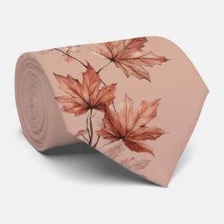 Herbst-Ahornblatt-Krawatte – Vintage Rost & Blush Krawatte