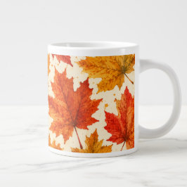 Herbst-Ahornblatt-Muster | Herbst Orange-Rotes Bla Jumbo-Tasse