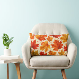 Herbst-Ahornblatt-Muster | Herbst Orange-Rotes Bla Lendenkissen