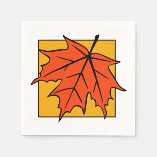Herbst-Ahornblatt Orange Serviette (Vorderseite)