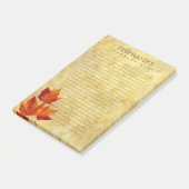 Herbst-Ahornblatt Post-it Klebezettel (angewinkelt)